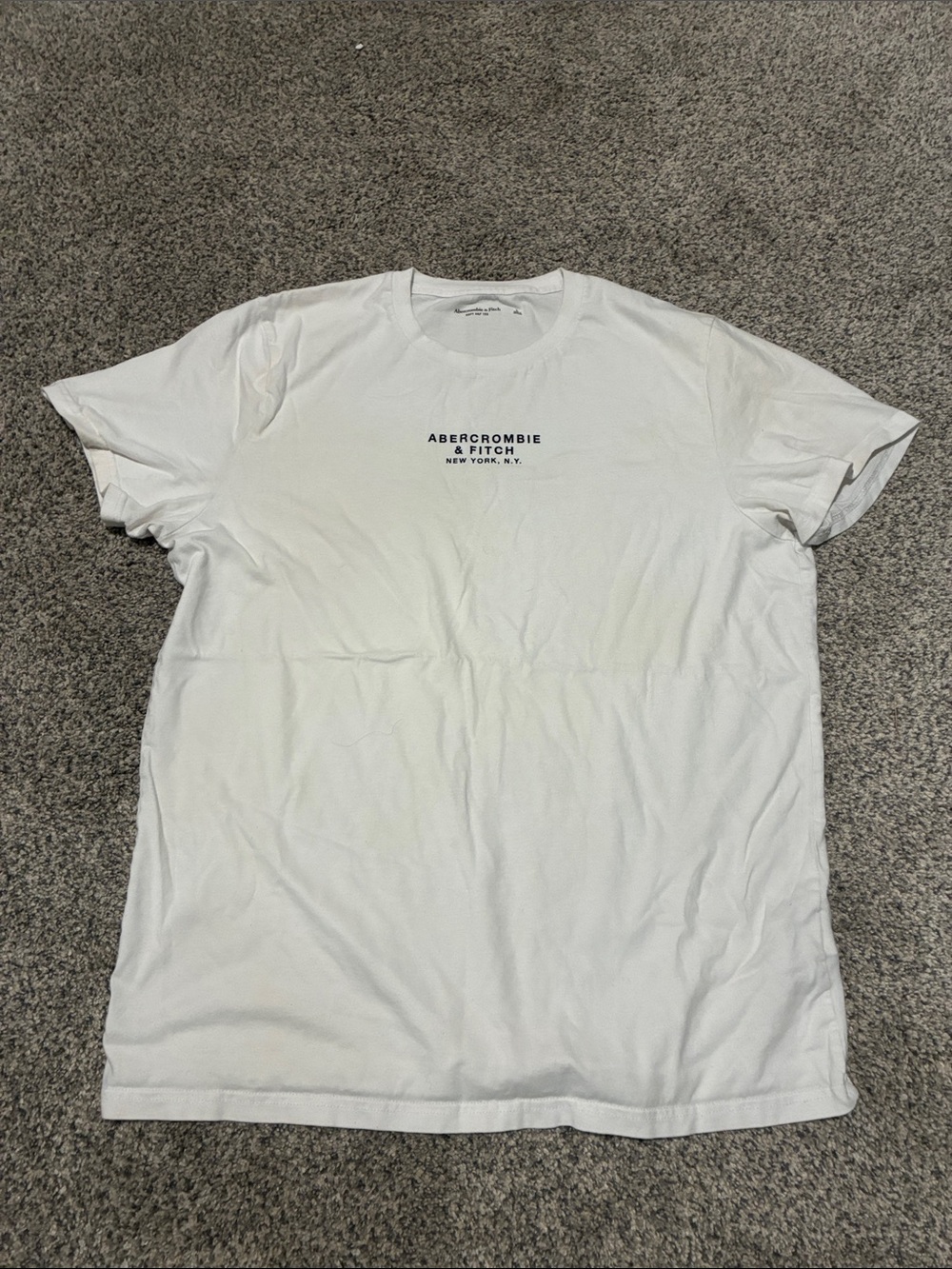 Abercrombie & Fitch White Short Sleeve Logo Tee